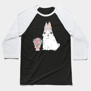 Bunny With Flower bouquet Baseball T-Shirt